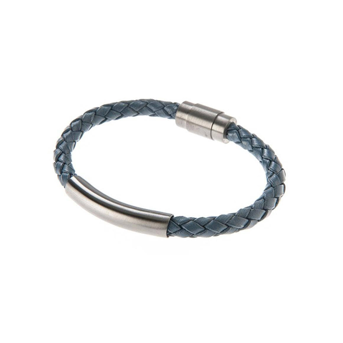 Diamond & Blue Leather Bracelet